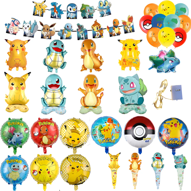 Globos De Cumpleaños De Pokémon Fiesta De Decoración Kit 43 Xtellar multicolor