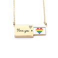 thumbnail image 1 of Rainbow   Small Box Heart LGBT Letter Envelope Necklace Pendant Jewelry, 1 of 3