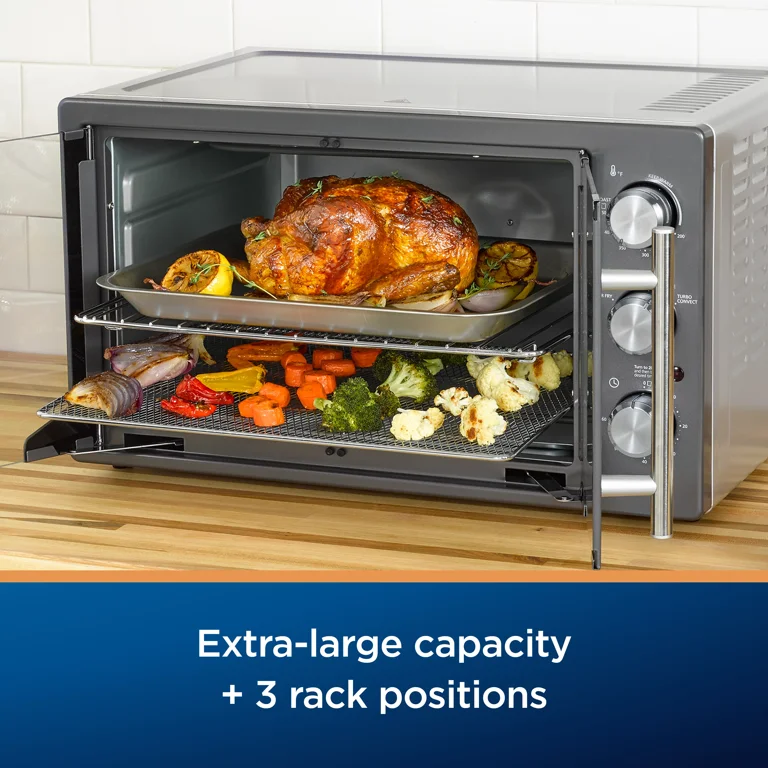 VEVOR Commercial Convection Oven, 66L/60Qt, Half-Size Conventional Oven Countertop, 1800W 4-Tier Toaster w/ Front Glass Door