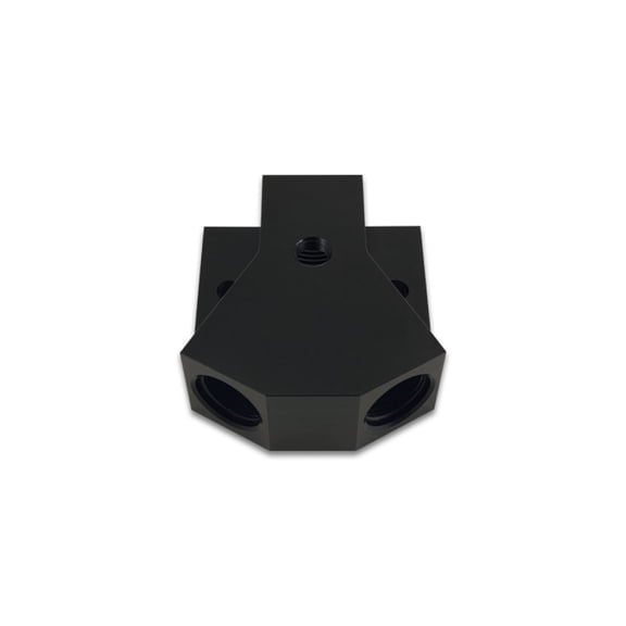 Vibrant Billet Aluminum Y-Block Fitting with 1/8in NPT Port -8AN x Dual -8AN ORB