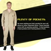Natural Uniforms Long Sleeve Coverall 861 ( Khaki, Large )