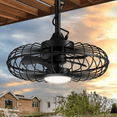 thumbnail image 5 of Patiosunny 20" Outdoor Ceiling Fan with Lights, 3-Color Infinite Dimming, 6 Speeds + 4 Timer, Waterproof & Energy-Efficient,Remote Control, for Patio, Porch or Gazebo, Black, 5 of 9