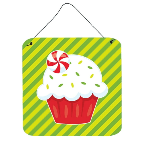 Christmas Pepermint Cupcake Wall or Door Hanging Prints