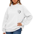 thumbnail image 3 of LWavelet Mock Neck Sweatshirt For Women | Oversized Turtleneck Sweater, double heart GraphicLong Sleeve Pullover Tops, Fall winter Fashion Clothes Saffron S, 3 of 4