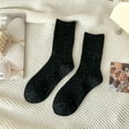 thumbnail image 2 of harmtty Dotted Yarn Pattern Socks Women Cotton Blend Socks Women Cotton Blend Mid-calf Socks Dotted Yarn Pattern Soft Skin-friendly Warm Color Solid Color Black, 2 of 8