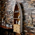 thumbnail image 6 of Wooden Boat Decor with Shelf Drawer Hanging Wood Boat for Wall, Rustic Nautical Standing Boat Bookshelf Decor Beach Theme Display Boat Storage Shelves for Bathroom Bedroom Lake House Decoration, 6 of 9