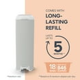 thumbnail image 4 of Diaper Genie Platinum Pail, Stainless Steel, 1 Diaper Pail,1 EasyRoll Refill 18 Bags, Grey, 4 of 14