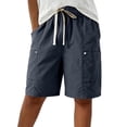 thumbnail image 5 of Evdexr Cargo Shorts Womens Knee Length Drawstring Bermuda Shorts 2026 Baggy Hiking Shorts Elastic Waist Belted Casual Short with Multi Pockets Gray 2XL, 5 of 7