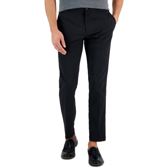Men's Slim-Fit Solid Tech Pants Black 34x34