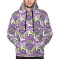 thumbnail image 4 of Hoodies for Men - Violets Flowers Green Leaves Long Sleeve Comfrt Men'S Fashion Hoodies & Sweatshirts, Sweatshirts for Men Hoodies Pullover Clothing Clothes with Pouch, 4 of 7