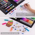 thumbnail image 3 of 150 Pieces Kids Art Kit, Deluxe Artist Drawing & Painting Set, Art Supplies for Drawing,Portable Case with Oil Pastels, Crayons, Colored Pencils, Markers, Christmas New Year Gift for Kids ,Black, 3 of 9