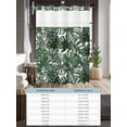 thumbnail image 6 of No Hook Cloth Fabric Shower Curtain with Snap in Liner, Green Palm Leaves Waterproof Shower Curtains Set with See Through Top Window, Summer Tropical Leaf Vintage Bath Curtains Shower 54"x78", 6 of 6