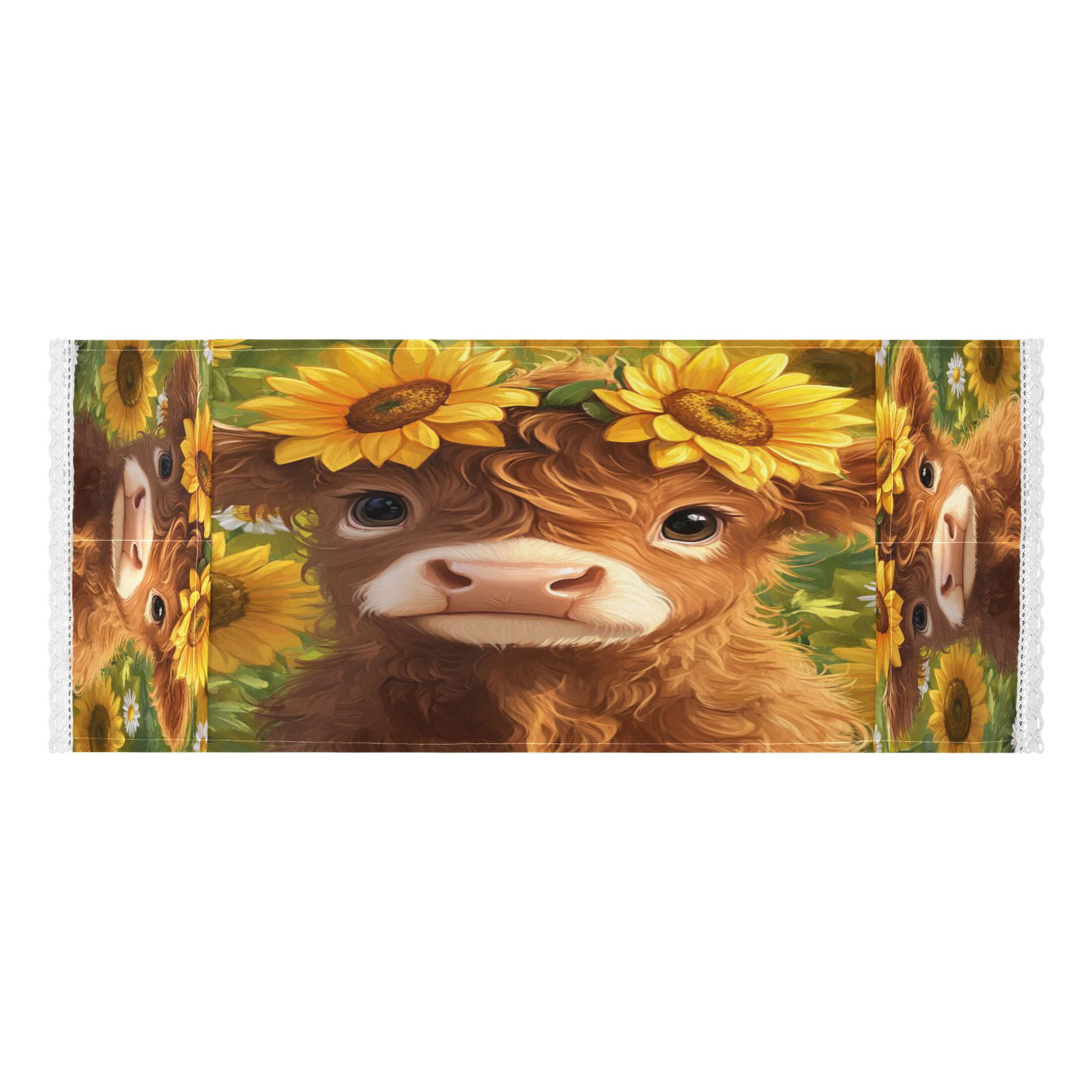Dustproof Washing Machine Cloth Washer and Dryer Top Covers, Fridge Dust Cover, With Storage Bags Cute Highland Cow