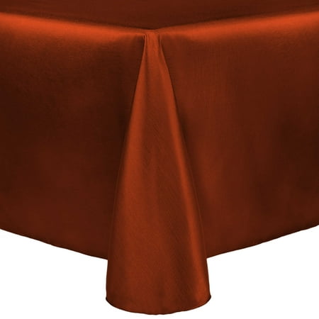 

Ultimate Textile (10 Pack) Reversible Shantung Satin - Majestic 72 x 120-Inch Oval Tablecloth - for Home Dining Tables Burnt Orange