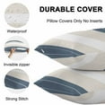 thumbnail image 5 of Outdoor Waterproof Throw Pillow Covers Set of 2 Cream Striped Decorative Pillowcases Lumbar Outdoor Pillows Cushion Case 20x12 Inch Ombre Blue Stripes Patio Pillows for Couch Sofa Bed Garden, 5 of 9