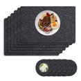 thumbnail image 2 of 12pcs Placemats, Felt Washable Place Mats for Dinning Table, Heat Resistant Placemats for Kitchen Table with Coaster, 2 of 5
