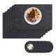 thumbnail image 2 of Juego de 12 manteles individuales de fieltro con caja organizadora moderna, resistentes al calor, lavables, de color gris, con diseño protector, 2 of 8
