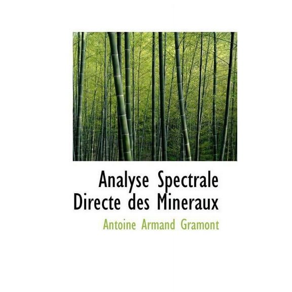 Analyse Spectrale Directe Des Min Raux Paperback