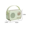 thumbnail image 3 of Retro Radio, Bluetooth Speaker with Subwoofer, USB/Aux Support, Card Insertion, Bluetooth 5.0, 10m Range, 1500mAh Battery, 4-6hrs Playback, Hands-free Calling, Portable, 3 of 8