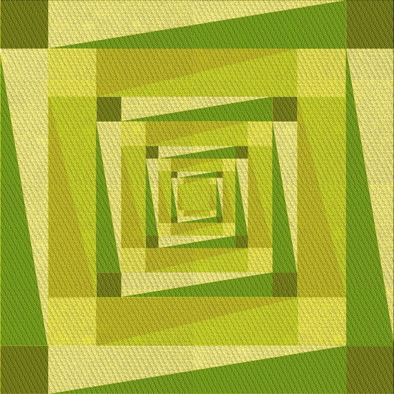 Ahgly Company Machine Washable Indoor Square Transitional Pistachio Green Area Rugs, 7' Square