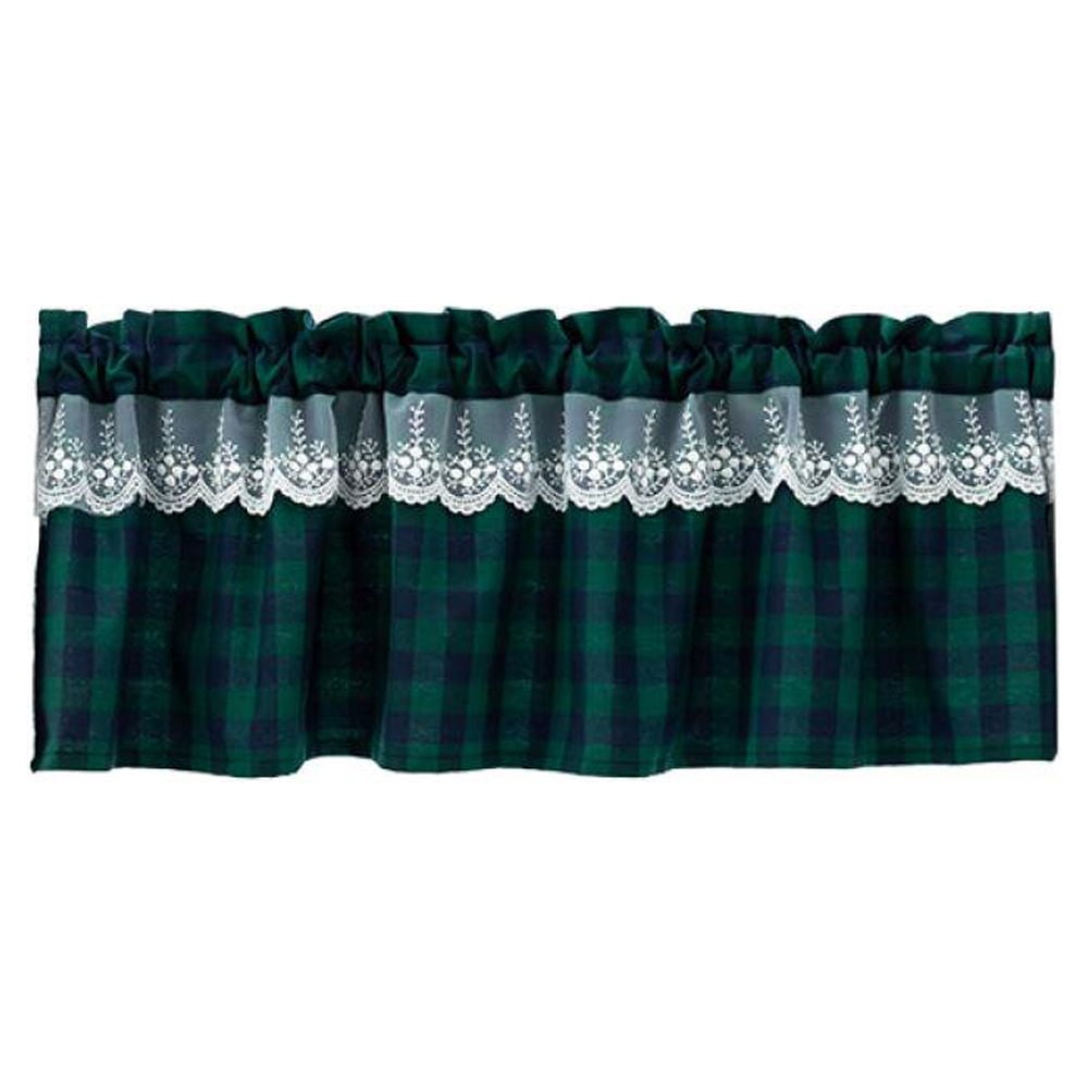 HLONK Buffalo Check Plaid Window Valances White and Black Farmhouse Design Window Treatment Decor Curtains Rod Pocket Valances