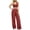 Red, variant on Going out Outfits Women's Vest Wide Leg Pants Set Sleeveless Button Cropped Waistcoat Top with High Waist Pleated Pants Dressy Casual 2 Piece Outfits for Office Wear Coffee L