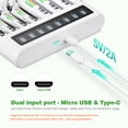 thumbnail image 5 of EBL 4-Pack Rechargeable AA Batteries (NiMH 2800mAh  1100mAh) AAA Batteries + Smart LCD 8 Bay Battery Charger, 5 of 8