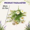 thumbnail image 3 of Artificial Small Daisy Bouquet Faux Wildflower Bundle, Rustic Fake Floral Arrangement for Vase Filler Living Room Tabletop Wedding Banquet Farmhouse Indoor Home Party Decor Ornament 1Pcs, 3 of 4