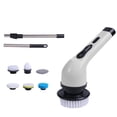thumbnail image 1 of 25W Cordless Electric Scrubber with 2-Speed Adjustment, Extendable Handle & 6 Interchangeable Brushes - 2000mAh Rechargeable Li-Battery for Home Kitchen, Bathroom, Glass, Car Cleaning (White), 1 of 6