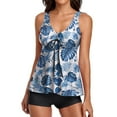 thumbnail image 1 of Tankini Swimsuits for Women Two Piece Print Tank Top With Boyshorts Tummy Control Swimming Bathing Suits, 1 of 5