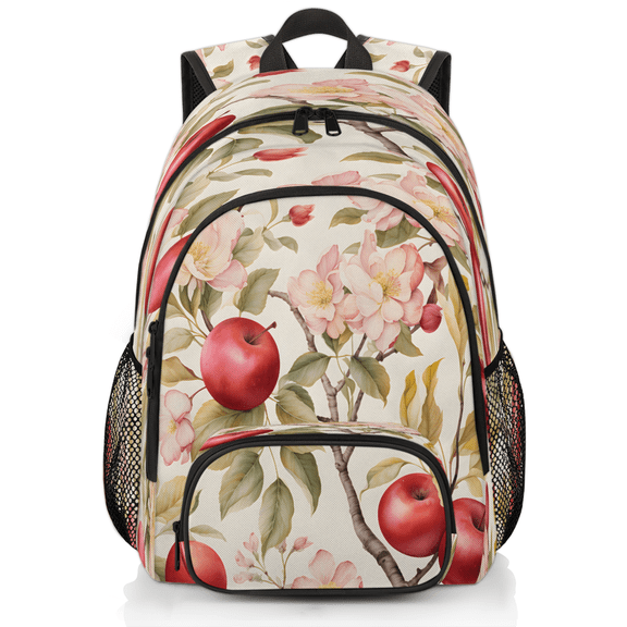Herdesigns Fruit Apples Laptop Backpack for Women Men, 18.3 Inch Travel Work Backpacks, Apples Flower Waterproof Computer Casual Daypack Nurse Teacher Bags
