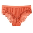 thumbnail image 5 of Gibobby Conjuntos de Lencería Bragas de empalme de encaje transparente para mujer sexy Calidad transpirable hueca de algodón (Anaranjado, XXL), 5 of 5