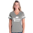 thumbnail image 1 of Womens Mama Bear Football V-Neck T-Shirt, 1 of 5