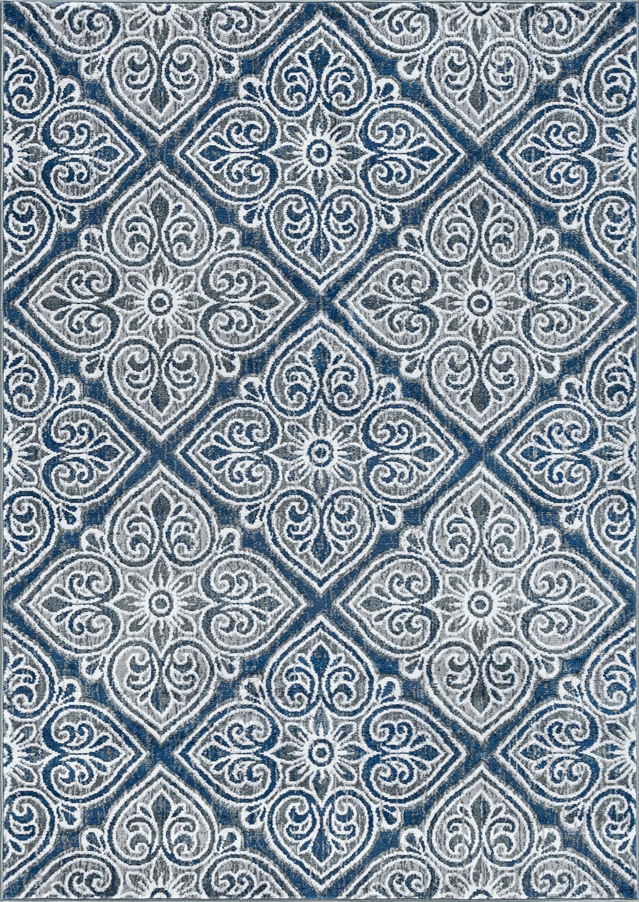 Madison Traditional 7.6' x 10' Dark Gray Polypropylene Indoor Area Rug