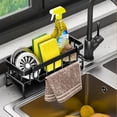 thumbnail image 2 of Estante para fregadero de cocina, soporte para esponja para organizador de fregadero de cocina, organizador de esponja, soporte para esponja de platos para baño gris, 2 of 6