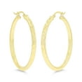 thumbnail image 3 of Decadence 14k Yellow Gold Solid Polished 3mm Thick Diamond Cut Hoop Earrings for Women | 3mm Thick | Classic Style | Italian Gold Hoops | Secure Click-Top |Shiny Polished Earrings, 25mm-60mm, 3 of 5