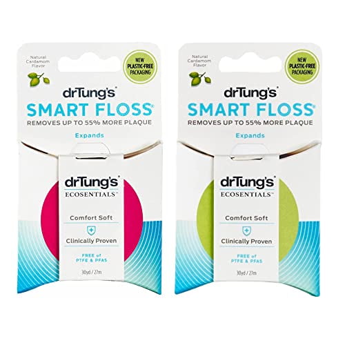 DrTung's Smart Floss Natural Floss, PTFE & PFAS Free Floss, Gentle on