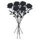 thumbnail image 1 of 6 rosas artificiales de tallo falso, rosas negras, flores realistas., 1 of 4