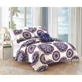 thumbnail image 1 of Chic Home QS4052-US 4 Piece Madarcos Super Soft Microfiber Large Printed Medallion Reversible with Geometric Printed Backing King Quilt Set, Navy, 1 of 1