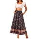 thumbnail image 2 of Faldas Boho para Mujeres INSPIRE CHIC con Estampado Floral, Faldas Maxi Casual de Cintura Elástica para Primavera Verano, S Negro, 2 of 6