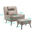 thumbnail image 4 of Andeworld Accent Chair with Ottoman,Living Room Chair with Pillow,Upholstered Armchair for Living Room, Comfy Reading Chair for Bedroom(White), 4 of 7