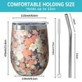 thumbnail image 5 of 12oz Stemless Wine Tumblers Pioneer Flower Vacuum Insulated Stainless Steel Travel Tumbler Cups Mug with Lid and Straw for Champaign,Cocktail,Beer with Cleaning Brush, 5 of 5
