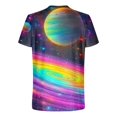 thumbnail image 4 of Yanghang Men Summer Tops T Shirts For Man Men's Casual Sky Printed Round Neck Short Sleeved T-Shirt Top Summer Tops For Men, 4 of 5