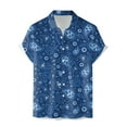 thumbnail image 3 of Camisas Tipo Para Hombre Hombres Casual Manga corta Primavera Verano Turndown Neck 3D Impreso Camisas Moda Top Blusa Camisas (Blue, S), 3 of 4