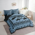 thumbnail image 4 of Feelyou Hippie Bear Teens Twin Bedding Sets 7-Piece, Rustic Countryside Cabin Bedding Comforter Set, Western Tribal Aztec Reversible Sheet Sets, Lightweight Room Decor, 4 of 9