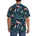 thumbnail image 5 of Wukai Flamingos And Birds Men's Casual Short-Sleeve Button Down Shirt - Lightweight Summer Dress Shirt for Daily Wear-Large, 5 of 7
