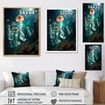thumbnail image 4 of Designart "Verdant Jellyfish Gathering" Coastal Coral Under Water Floater Framed Wall Art Prints, 4 of 5