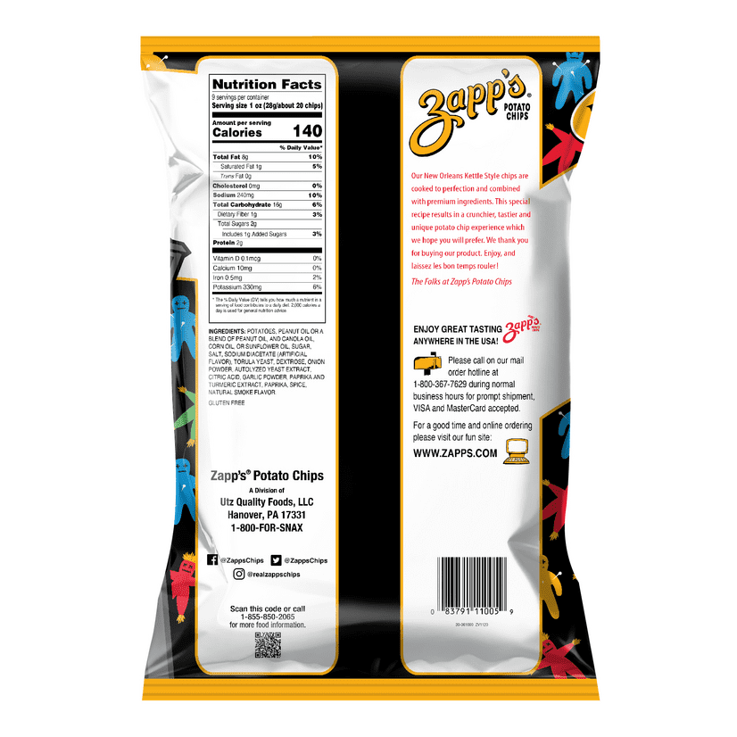 Zapp S Voodoo New Orleans Kettle Style Potato Chips 9 Oz Walmart Com Walmart Com