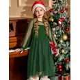 thumbnail image 5 of Oudiya Girls Dresses Contrast Mesh Long Sleeve Twirly High Low Birthday Party Formal Dress, 5 of 7