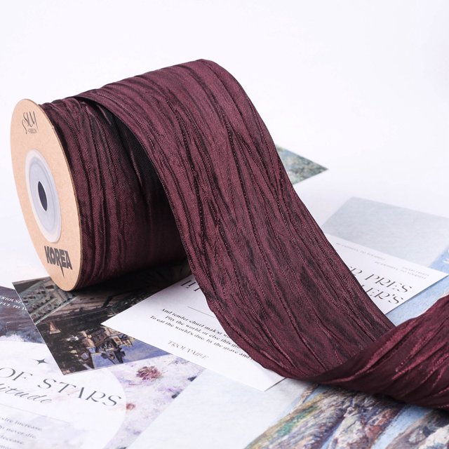 Namzi Cinta de tela arrugada de 10 yardas, cintas arrugadas con apariencia de seda, para envolver regalos, hacer coronas, lazos, decoración de eventos en el hogar, A27